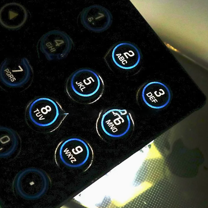 Custom Laser Illuminated Marking Engraving Etched Silicone Rubber Keyboards Factory1